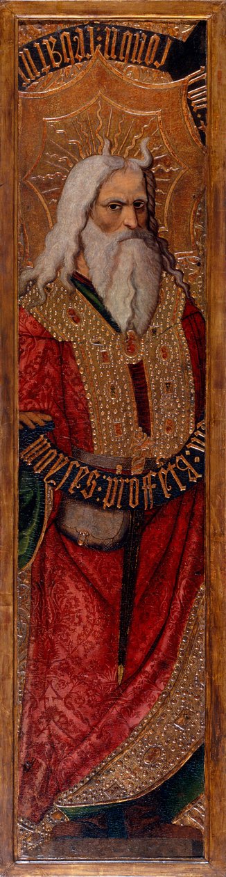 Moise - Mooses - Joan Gascon maalaus (aktiivinen 1500-1529) - n. 1500 - Tempera paneelissa - 294,4x55,9 - Katalonian kansallinen taidemuseo, Barcelona tekijältä Joan Gascó
