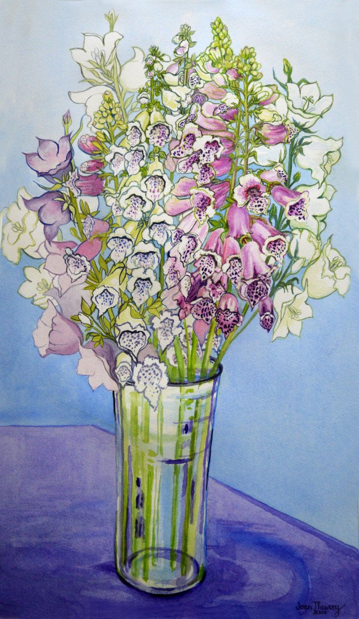 Foxgloves and Campanulas, 2005 tekijältä Joan Thewsey