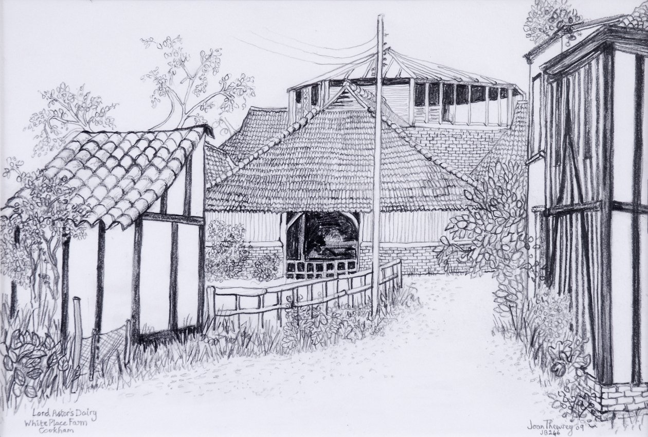 Lord Astors Dairy, White Place Farm, Cookham 2012, kynä tekijältä Joan Thewsey