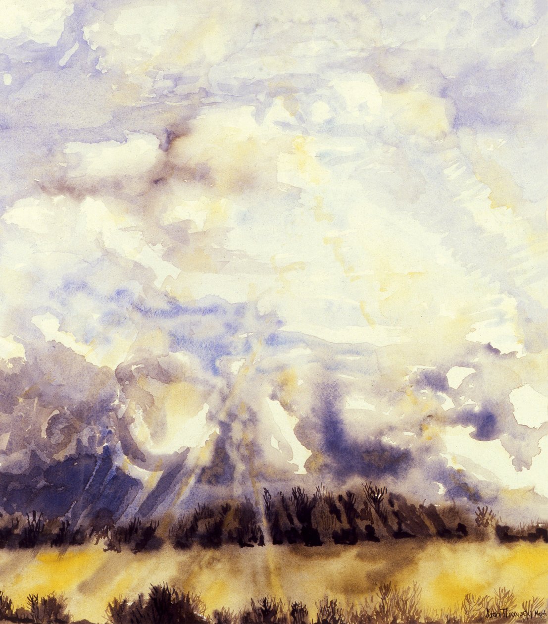 March Sky, 1989, akvarelli käsintehdylle paperille tekijältä Joan Thewsey