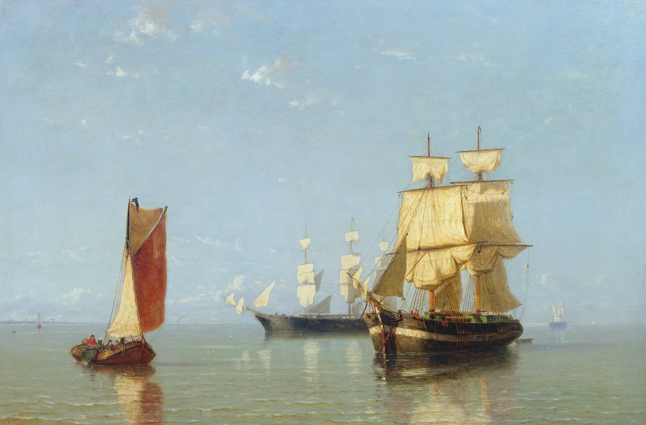Merenkulkukohtaus, 1880 tekijältä Joannes Frederick Schutz
