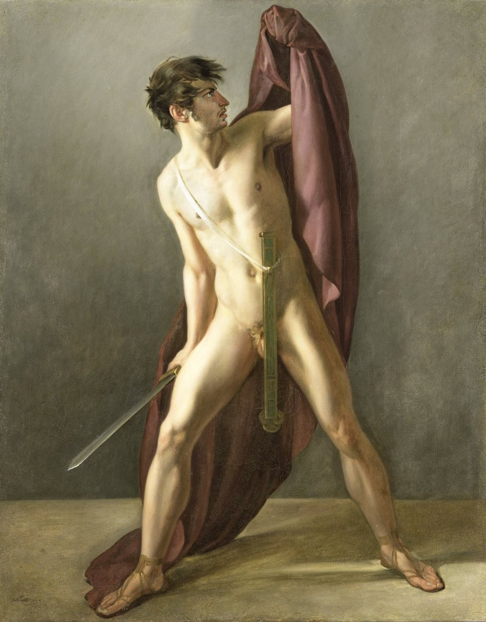 Soturi vedetyllä miekalla tekijältä Joannes Echarius Carolus Alberti