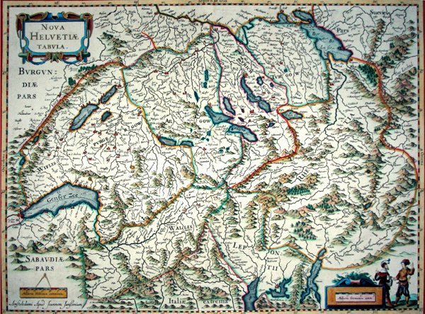 Uusi Sveitsin kartta tekijältä Joannes Jansson