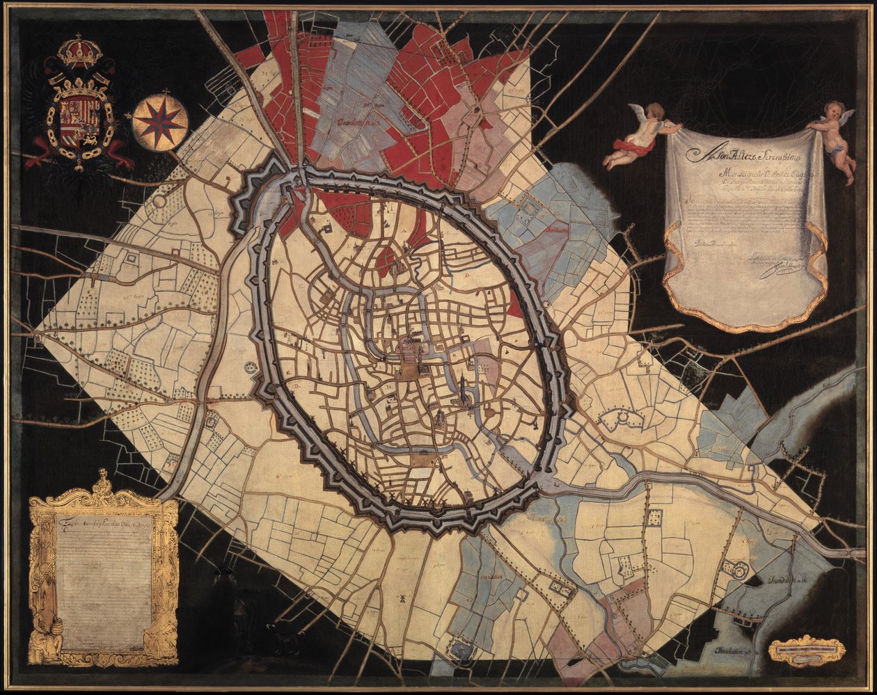 Mapa de Bruges e dos Territórios Feudais (óleo sobre tela) finlandês tekijältä Joannes Lobberecht