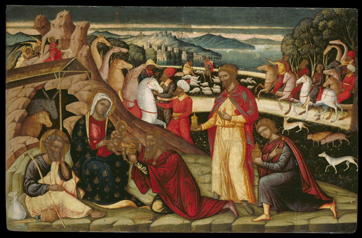 The Adoration of the Magi (tempera paneelissa) tekijältä Joannes Permeniates