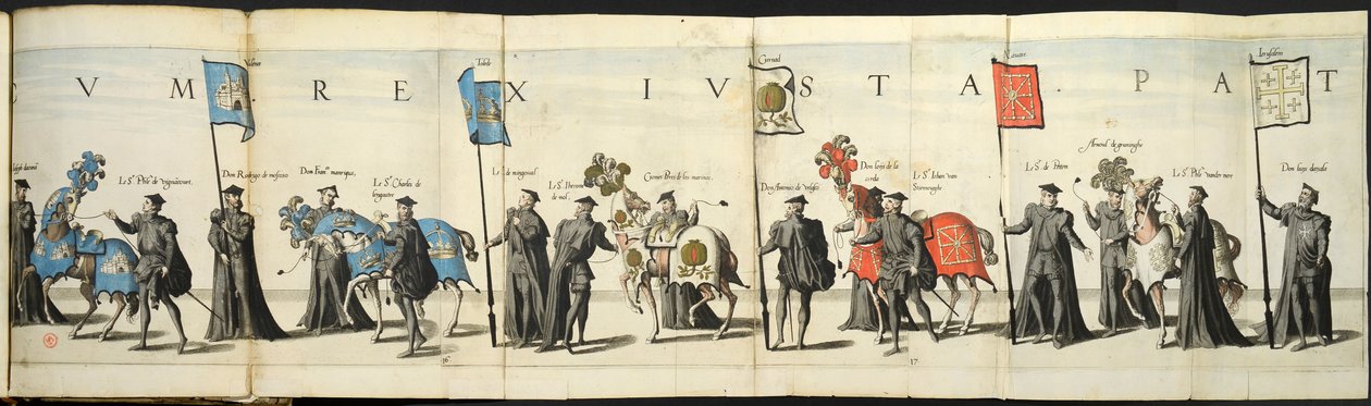 Hautajaiskulkue Antwerpenissä keisari Kaarle V:n kuoleman yhteydessä, 1558, 1559. tekijältä Joannes van Doetecum