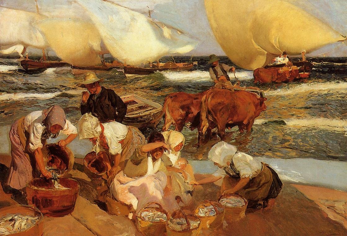 Ranta Valenciassa tai Afternoon Sunn tekijältä Joaquín Sorolla