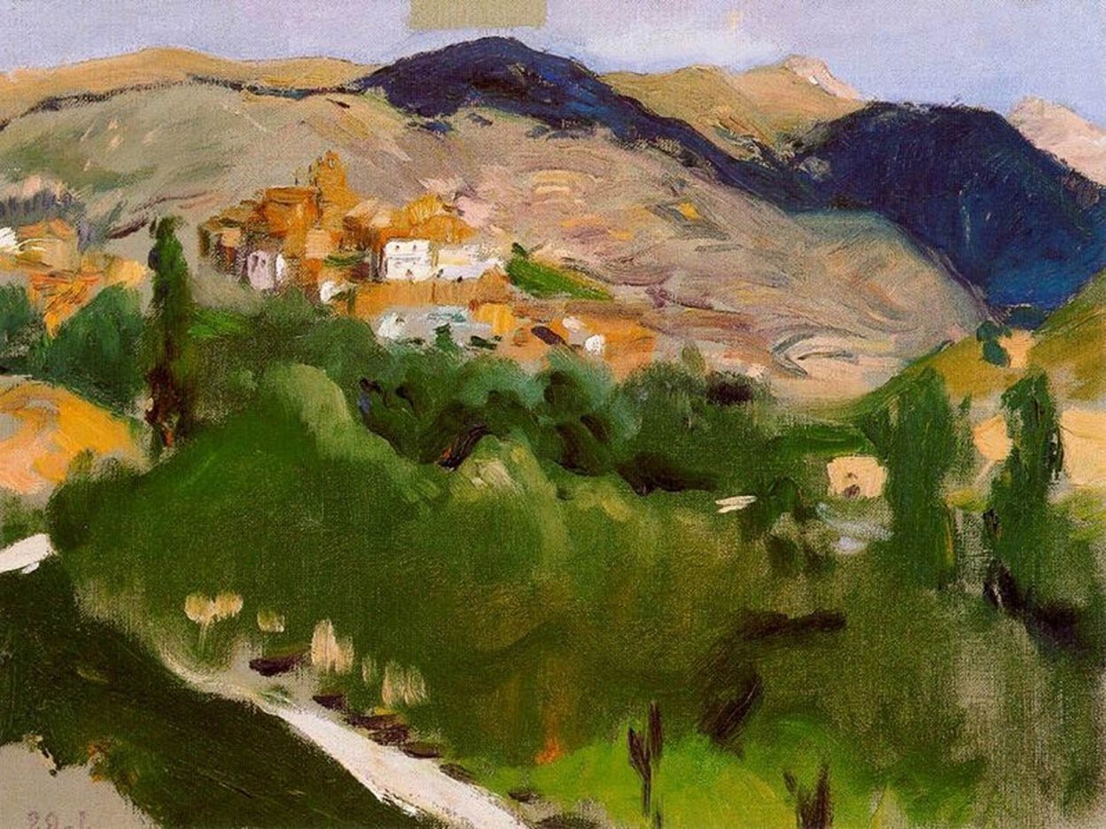 Montanas de Jacan Englanti: Vuoria Jacanissa tekijältä Joaquín Sorolla