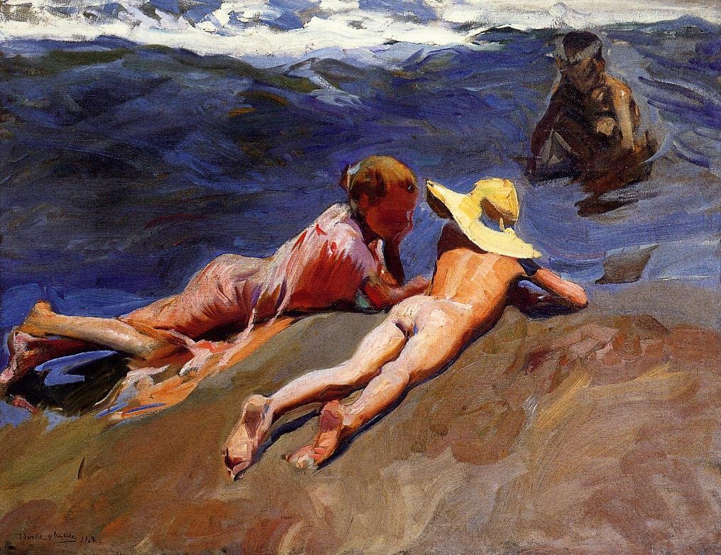 Hiekalla, Valencian rannalla tekijältä Joaquín Sorolla