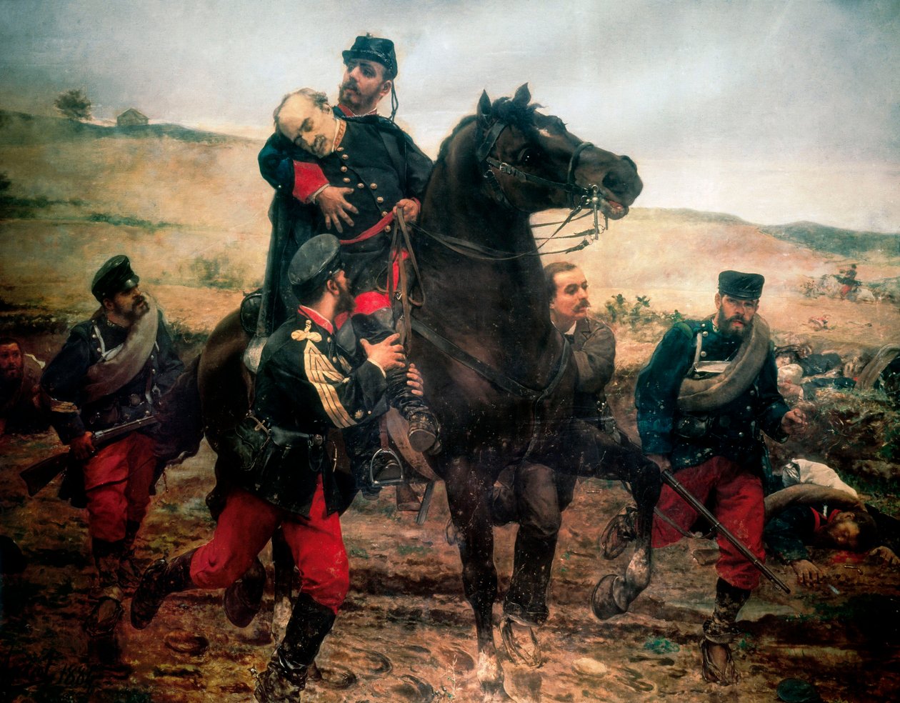 Markiisi del Dueron kuolema (kolmas karlistinen sota). Joaquin Agrasotin ja Johnin maalaus (1836-1919) tekijältä Joaquin Agrasot y Juan
