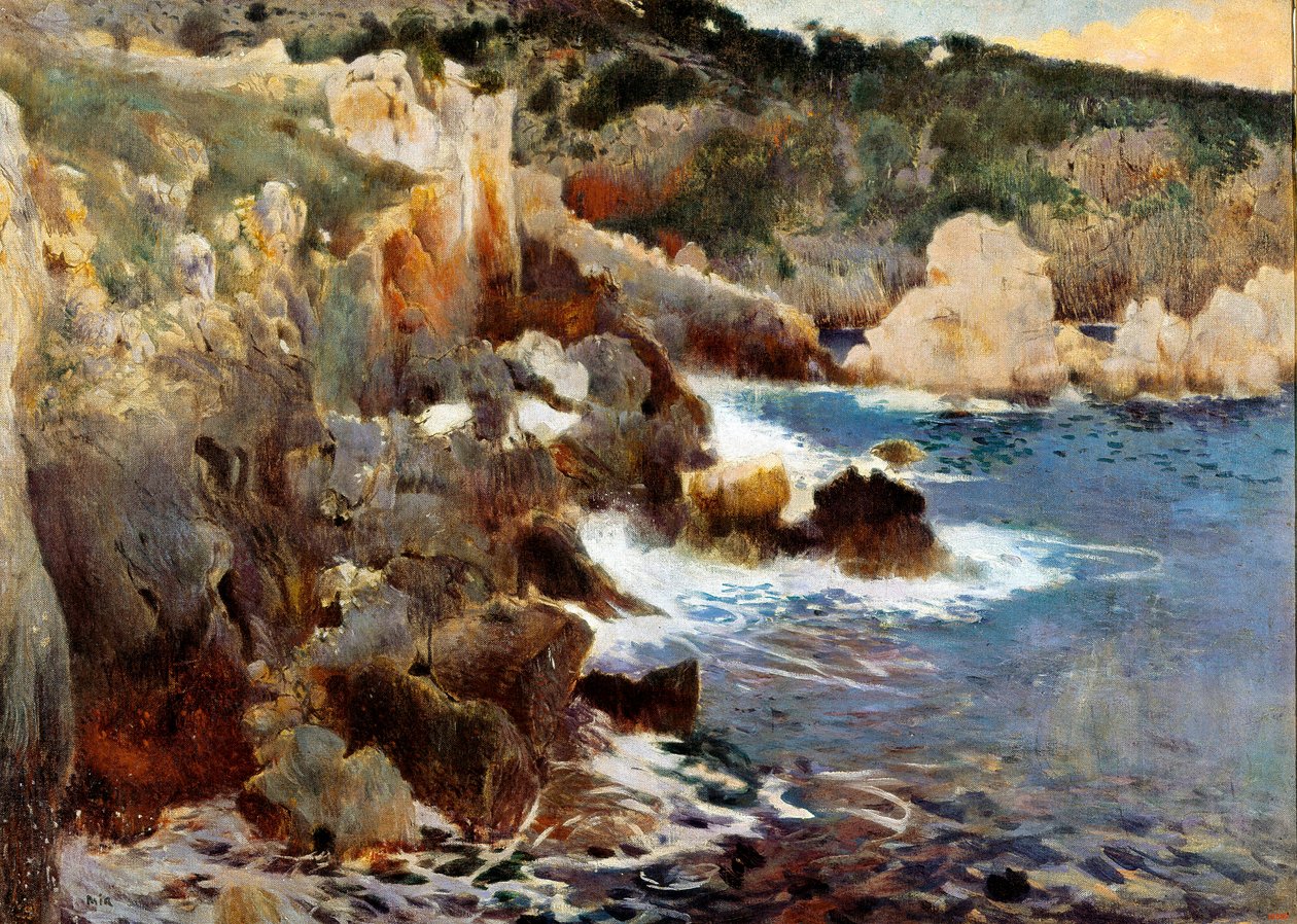 Lumottu luola (Majorca, Mallorca). Joaquim Mir i Trinxetin (1873-1940) maalaus noin 1901. Öljy kankaalle. Barcelona, ​​Katalonian kansallinen taidemuseo. tekijältä Joaquin Mir Trinxet