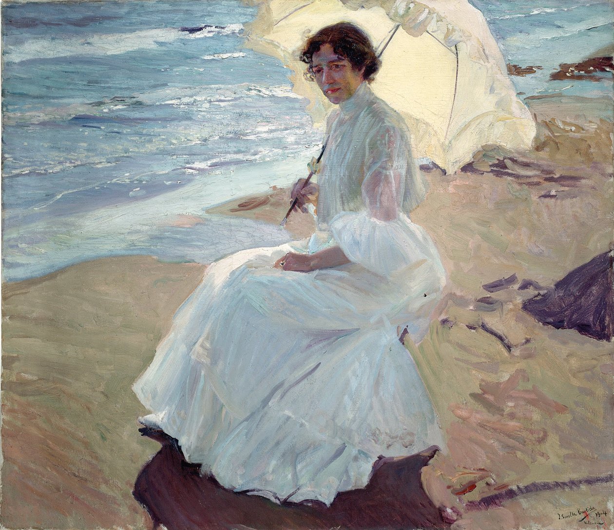 Clotilde rannalla tekijältä Joaquín Sorolla