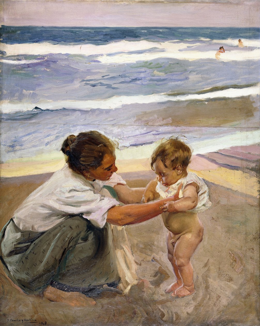 Meren rannalla, 1908 tekijältä Joaquín Sorolla