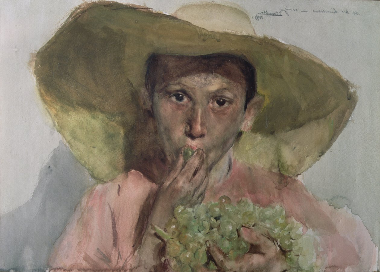 Poika syö rypäleitä tekijältä Joaquin Sorolla y Bastida