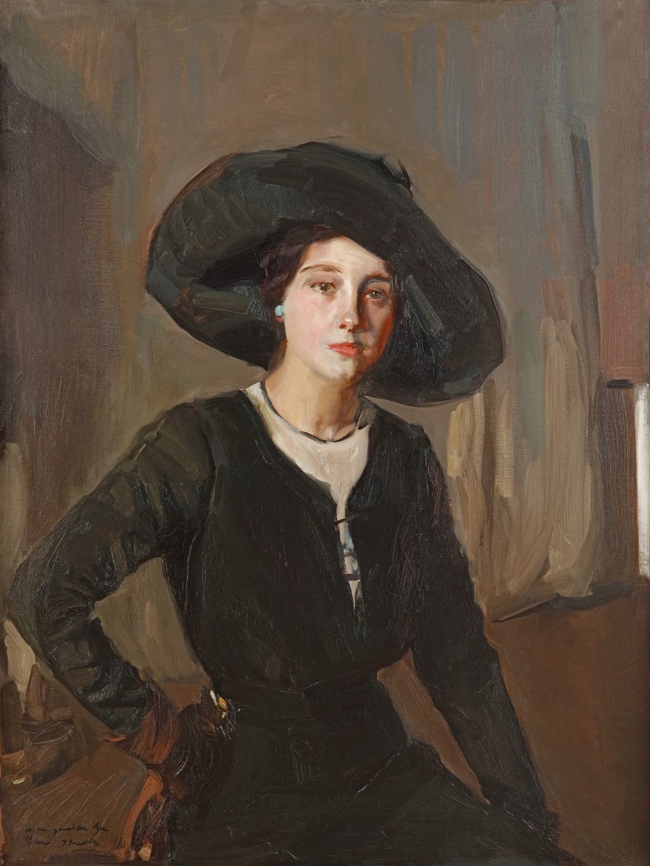 Elena mustassa hatussa, 1910. tekijältä Joaquín Sorolla