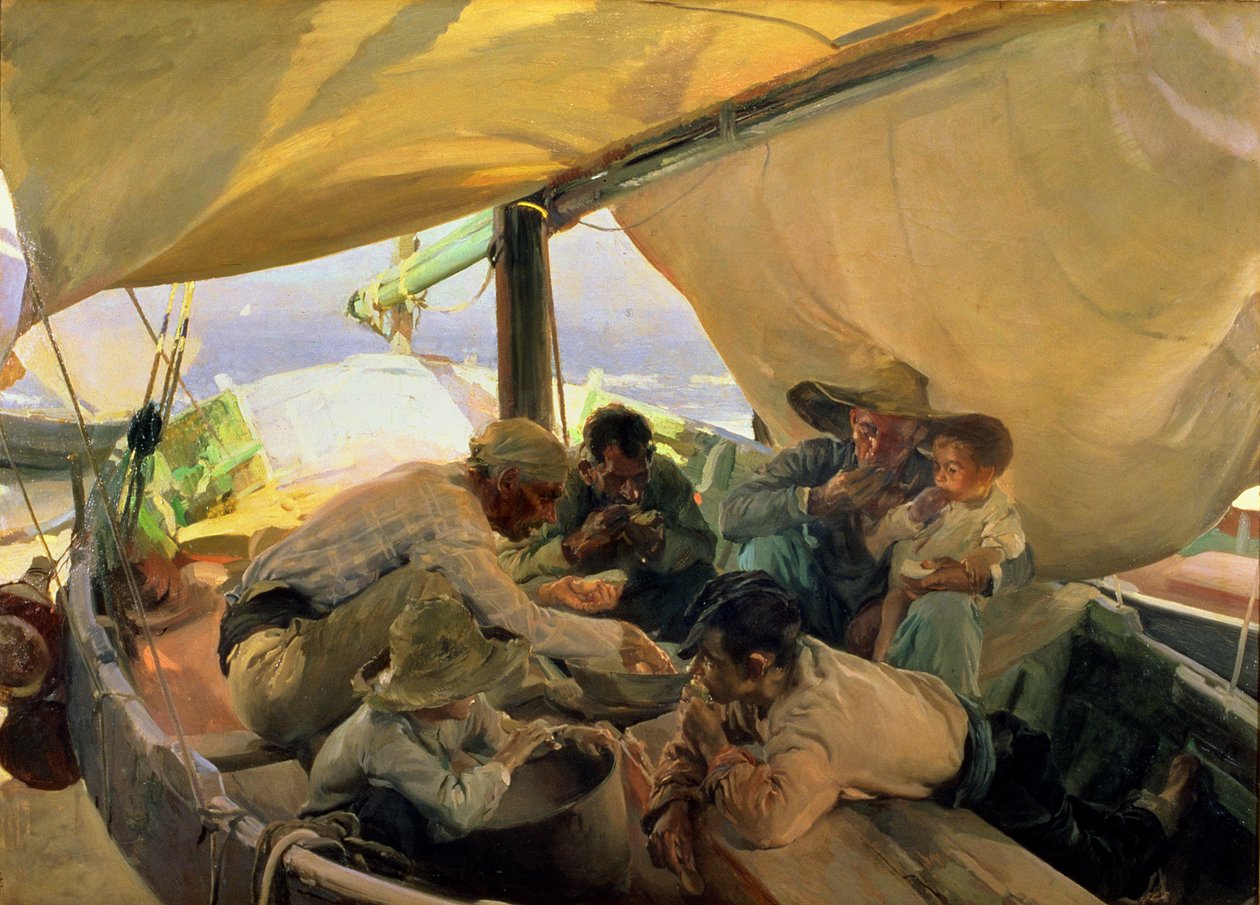 Lounas laivalla tekijältä Joaquin Sorolla y Bastida