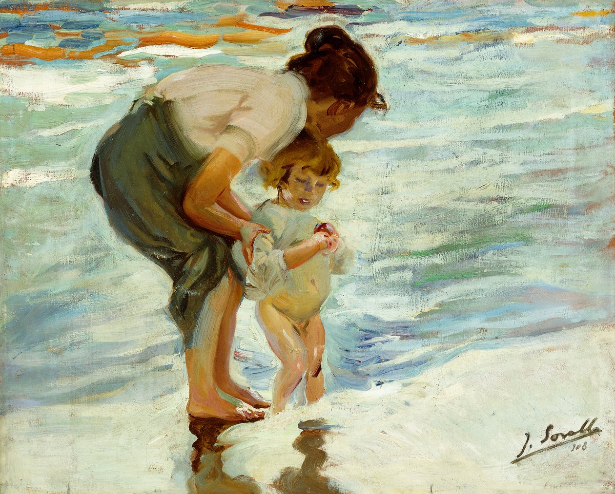 Rannalla, 1908 tekijältä Joaquín Sorolla