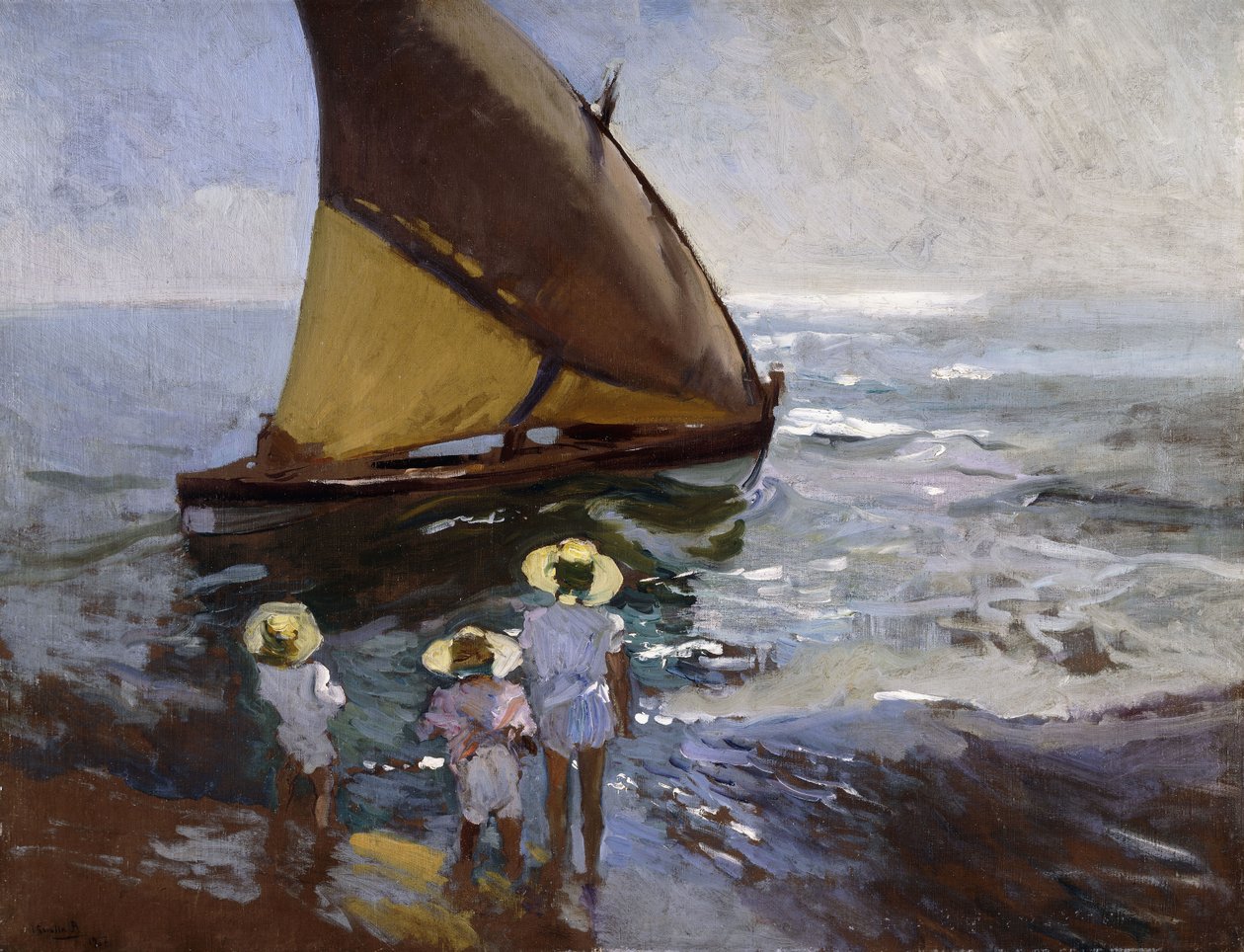 On the Beach, Valencia; Rannalla, Valencia, 1907 tekijältä Joaquín Sorolla