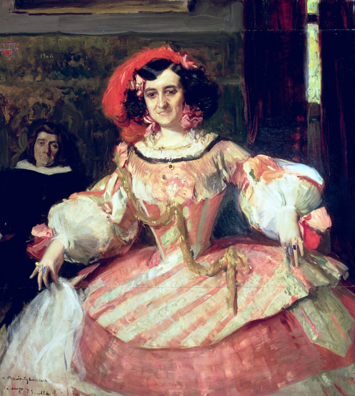Maria Guerreron muotokuva, näyttelijä ja Teatro Espanolin ohjaaja Madridissa tekijältä Joaquín Sorolla