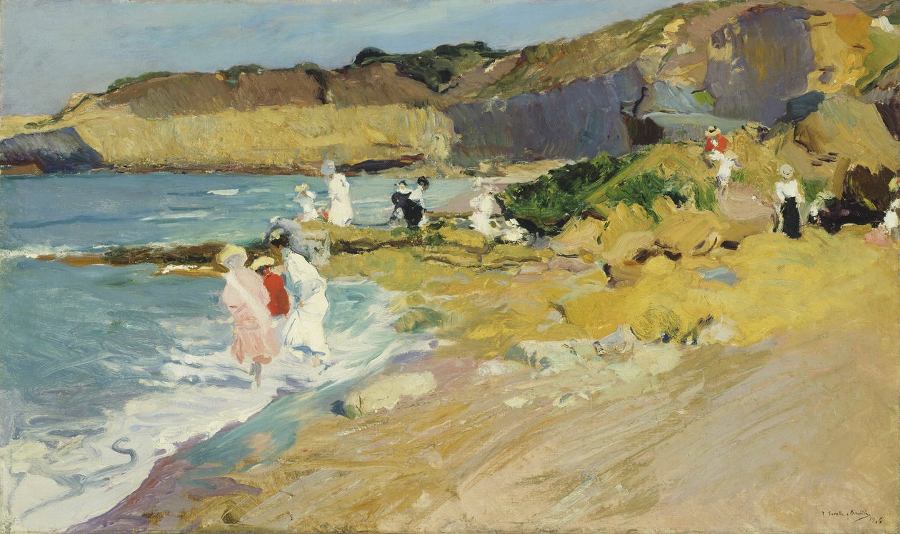 Rocks at the Lighthouse, Biarritz tekijältä Joaquin Sorolla y Bastida