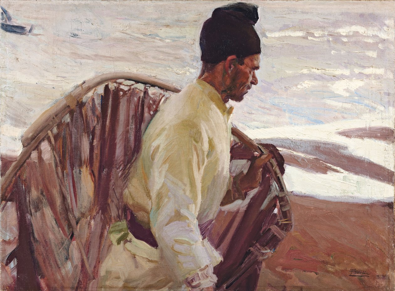Katkarapu Fisherman, Valencia; Katkarapujen kalastaja, Valencia, 1908 tekijältä Joaquín Sorolla