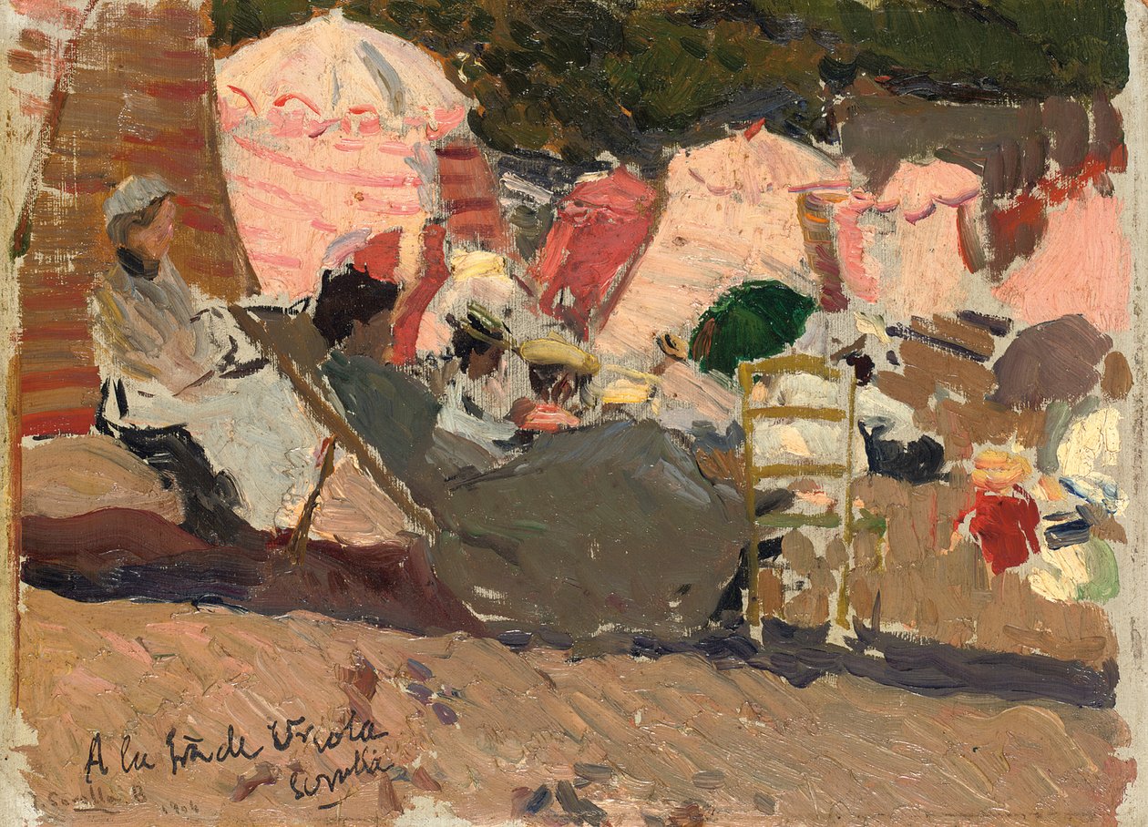 The Beach, Biarritz, 1906 tekijältä Joaquín Sorolla