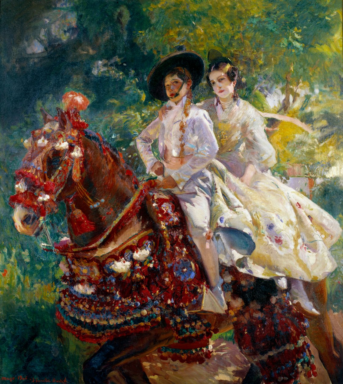 Joaquin Sorollan (1863-1923) maalauksen Feria paluu (esp.), 1900-luku. Madrid, Sorolla-museo tekijältä Joaquín Sorolla