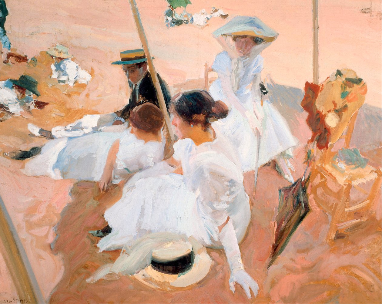Päivävarjon alla, Zarautzin rannalla tekijältä Joaquin Sorolla y Bastida