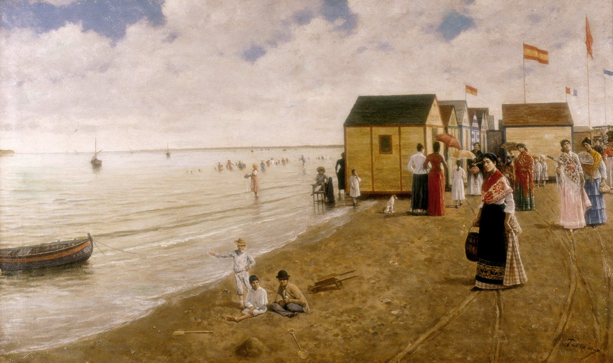 Sanlucar de Barramedan ranta Joaquin Turina Sandin maalaus (1847-1903) Yksityinen kokoelma. tekijältä Joaquin Turina Arenal