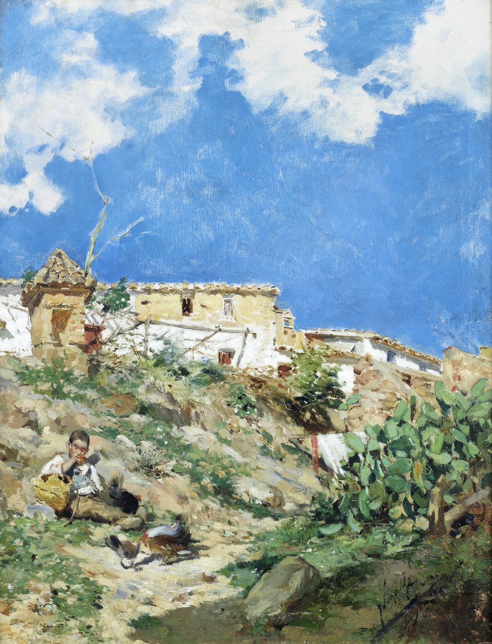 Maisema hahmoineen Sagunto Valenciassa tekijältä Joaquín Sorolla