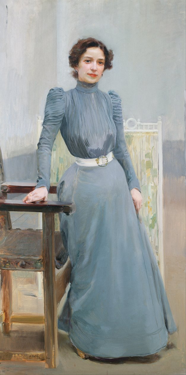Clotilde harmaassa mekossa tekijältä Joaquín Sorolla