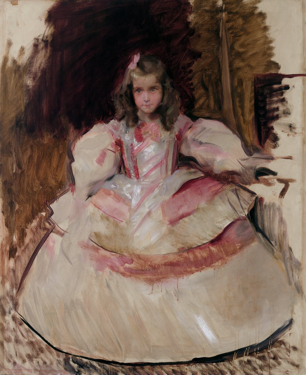 La niña María Figueroa vestida de menina tekijältä Joaquín Sorolla
