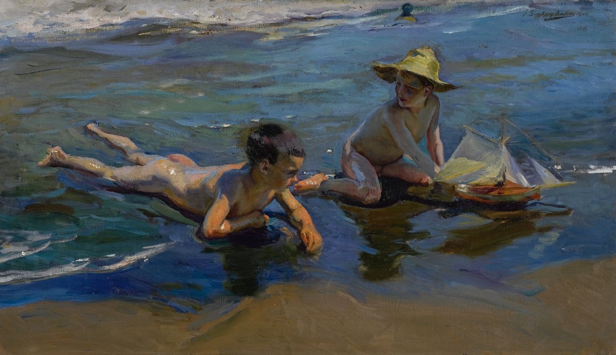 Niños en la playa tekijältä Joaquín Sorolla