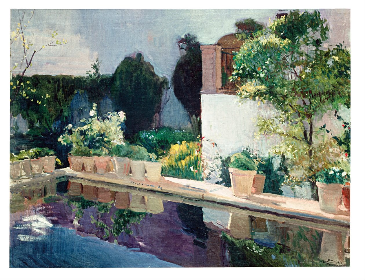 Lammen palatsi, kuninkaallinen puutarha Sevillassa tekijältä Joaquín Sorolla