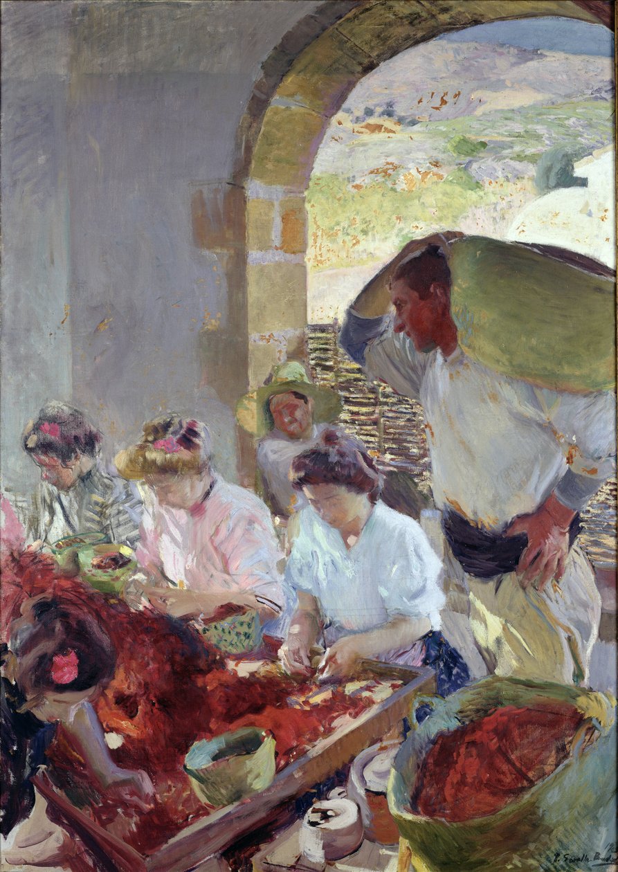 Kuivien viinirypäleiden valmistaminen, 1890 tekijältä Joaquín Sorolla