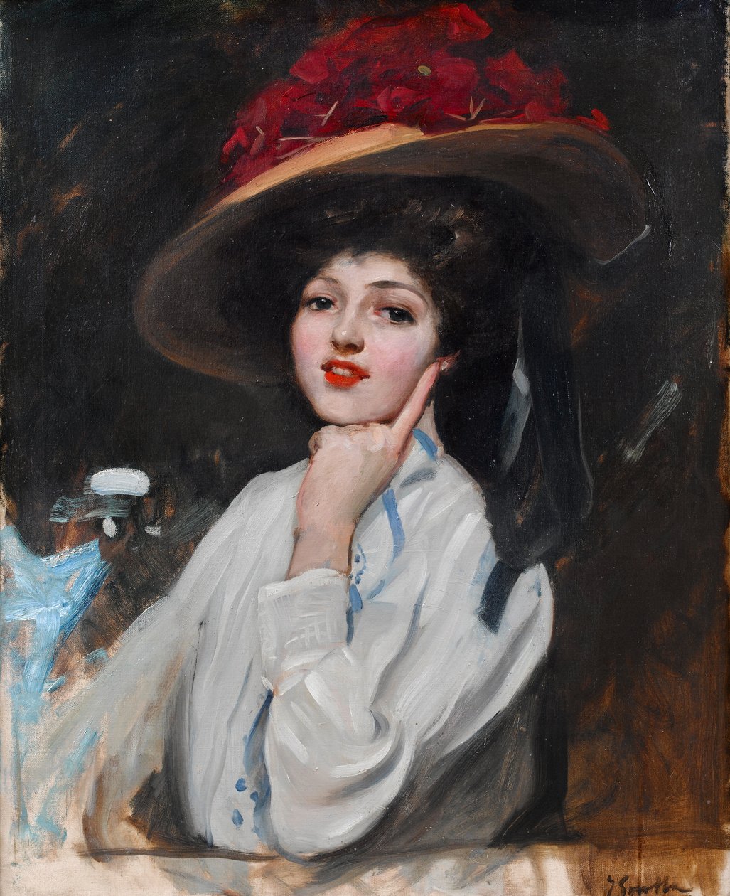 Retrato de una joven en un sombrero, cree que Raquel Meller tekijältä Joaquín Sorolla