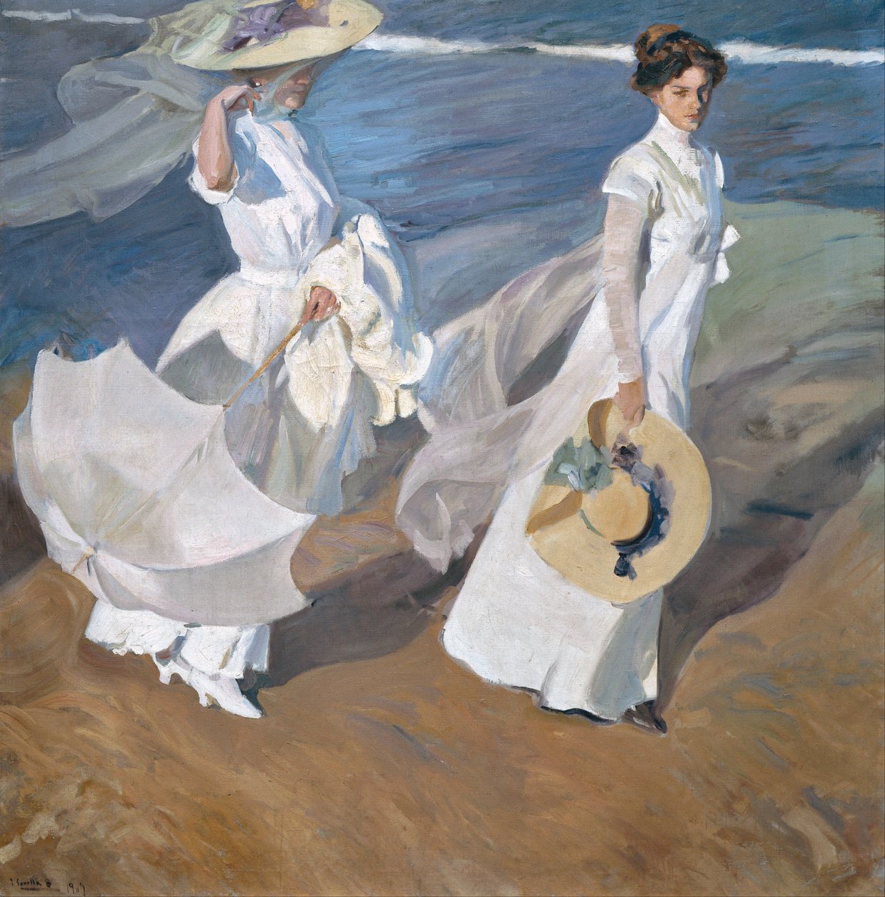 Kävelyretki merenrannalla tekijältä Joaquín Sorolla