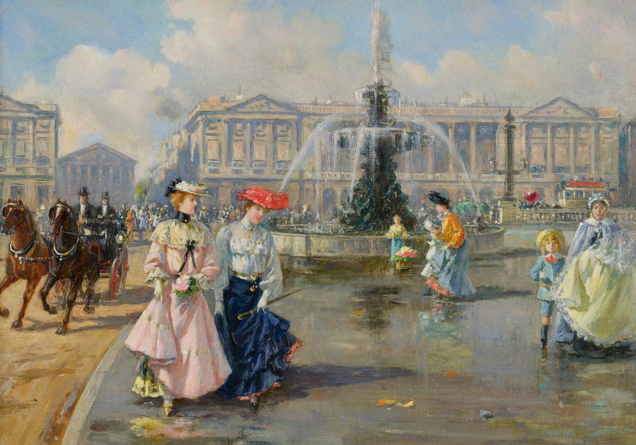 Place de la Concorde, n. 1872 (öljy kankaalle) tekijältä Joaquín Pallarés Allustante