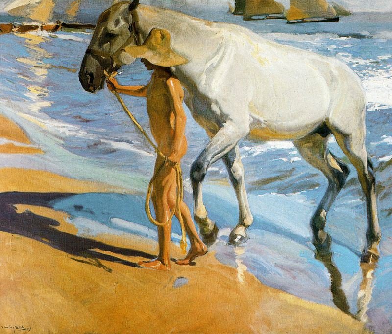 El bano del caballo tekijältä Joaquín Sorolla