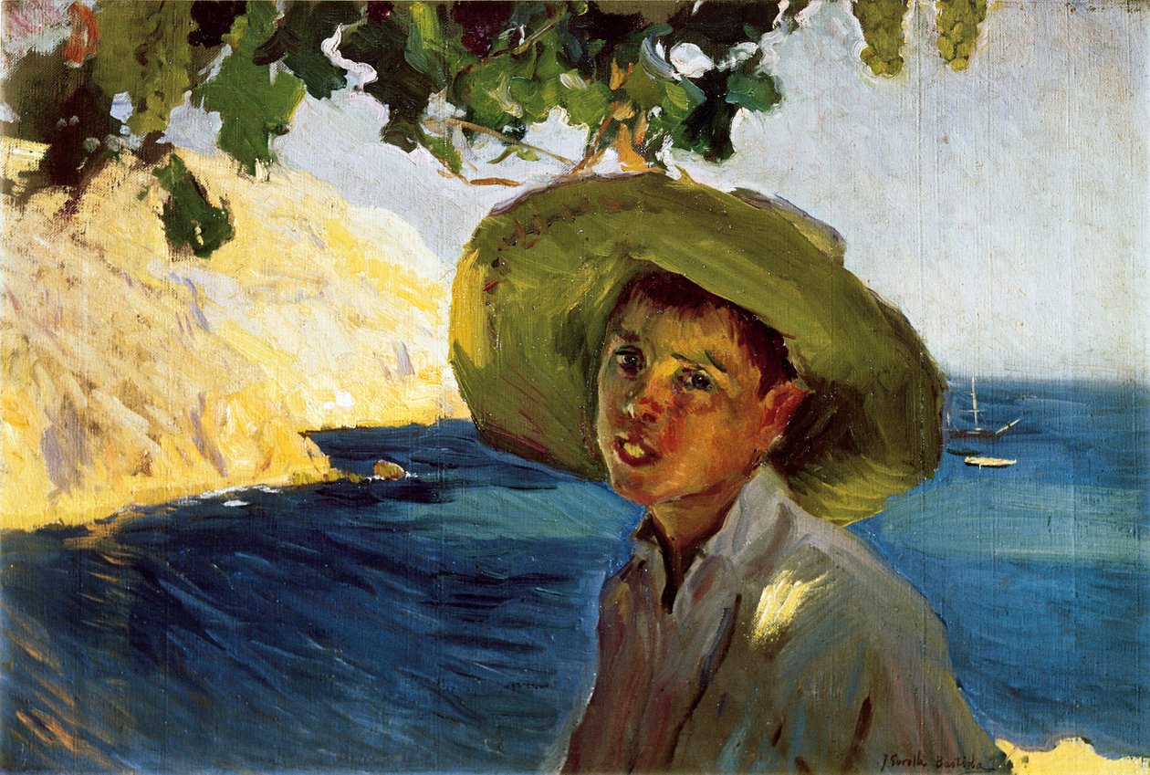 Poika sombreron kanssa, 1800-luvun loppu - 1900-luvun alku (öljy kankaalle) tekijältä Joaquín Sorolla