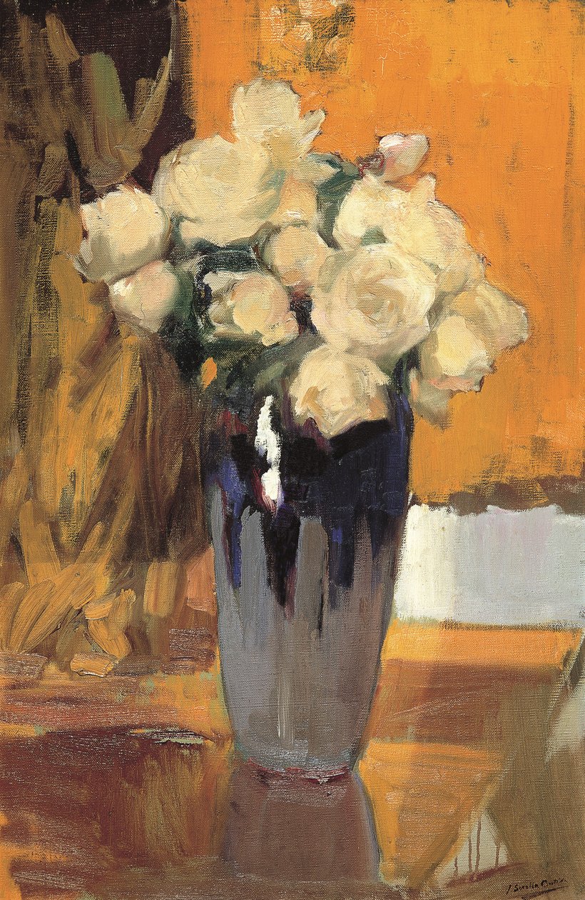 Valkoisia ruusuja kotipuutarhastani, 1920. tekijältä Joaquín Sorolla
