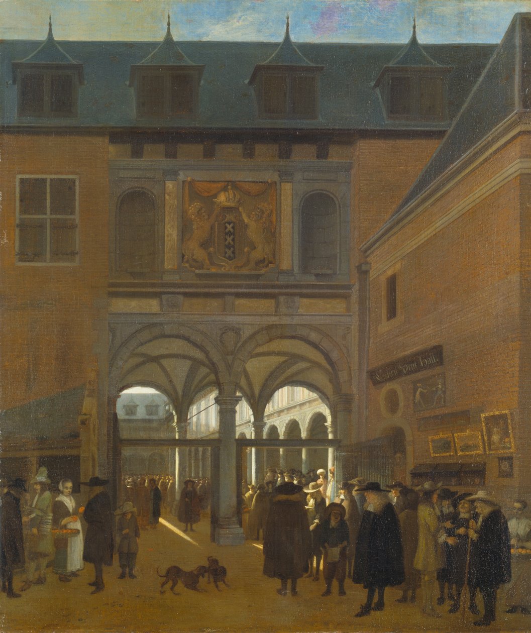 Amsterdamin pörssi, n. 1675-80 (öljy kankaalle) tekijältä Job Berckheyde