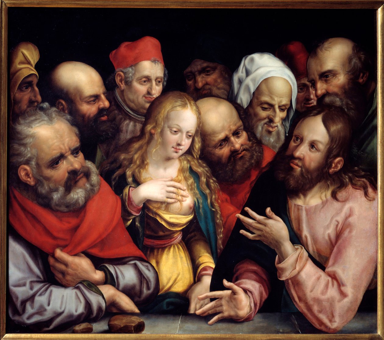 Kristus ja nainen avioitunut maalaus kartongille, kirjoittanut Jobst Harrich (1580-1617) 1617 su. 0,73x0,84 m tekijältä Jobst Harrich