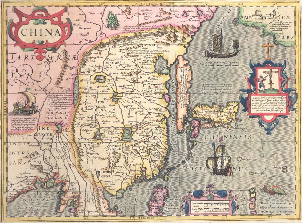 Kiina, noin 1607 tekijältä Jodocus Hondius