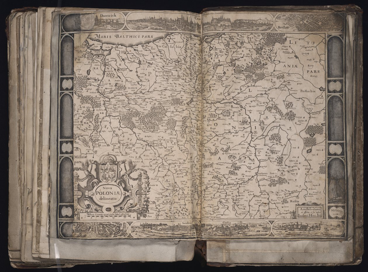 Puolan uuden rajauksen kartta, n. 1629-1630 tekijältä Jodocus Hondius