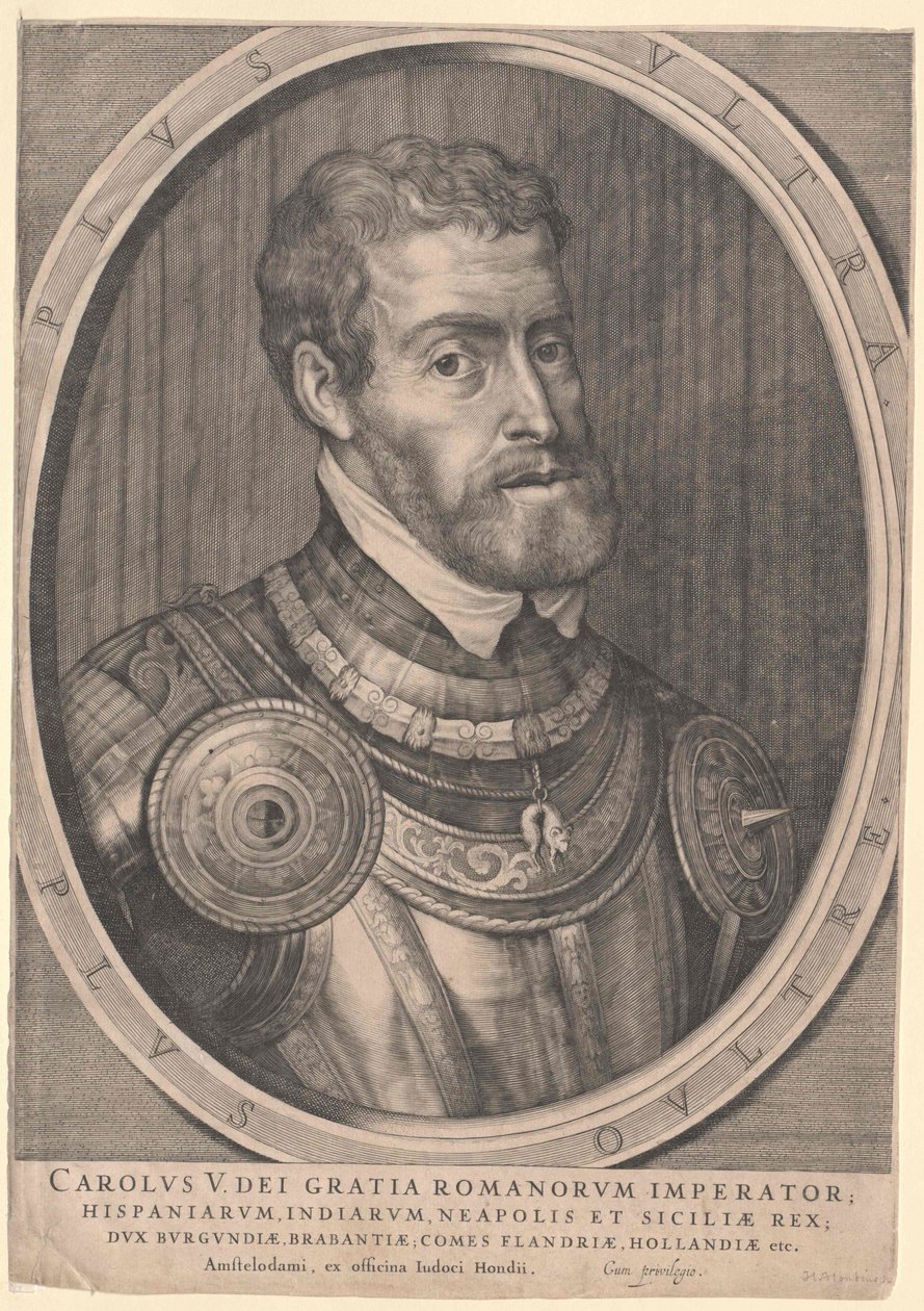 Pyhän Rooman keisari Kaarle V (painettu) tekijältä Jodocus The Younger Hondius