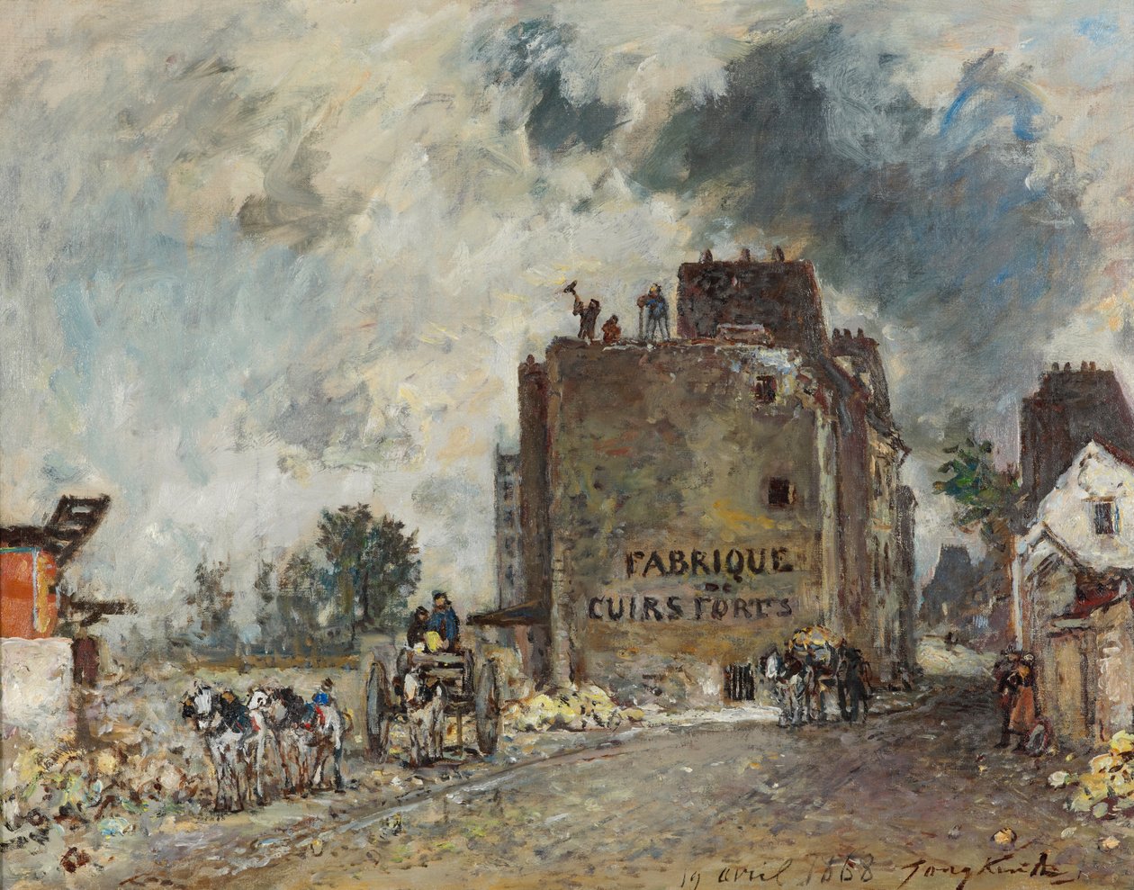 Purkutyöt Rue des Franc-Bourgeois St. Marcelilla tekijältä Johan Barthold Jongkind