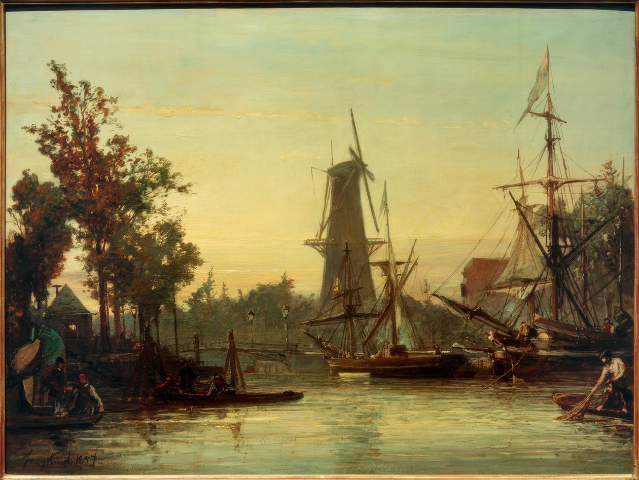 Der Binnenhafen von Rotterdam tekijältä Johan Barthold Jongkind