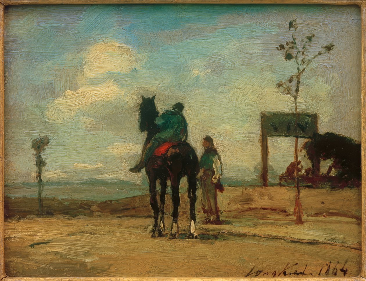 Reiter und Figur in Landschaft tekijältä Johan-Barthold Jongkind