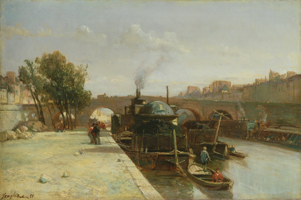 Seine Pont Mariessa, Pariisissa, 1851 tekijältä Johan Barthold Jongkind
